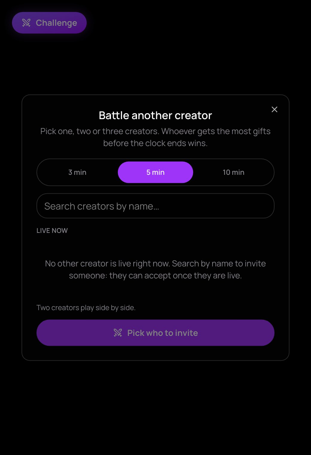 The battle invite sheet
